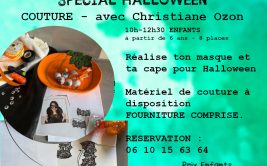Atelier spécial Halloween "Fais ton masque et ta cape" - Couture