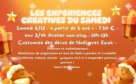 Les Expériences créatives du Samedi : "Customise des décos de Noël"