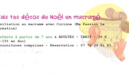 Atelier "Fais tes décos de Noël en Macramé"