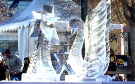 Démonstrations de sculpture sur glace