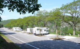 Campervan service and parking area