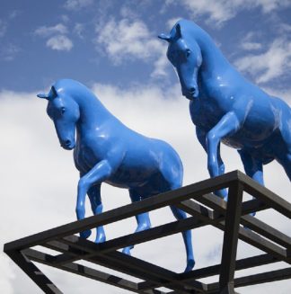 Blue horses by Assan Smati