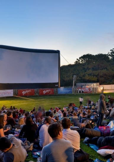 guests attend Maltesers Moonlight Cinema - Anchor Man 2 screening