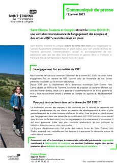 Communiqué de presse, obtention norme RSE ISO 20121