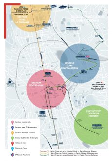 Plan : secteurs hôteliers de Saint-Etienne centre